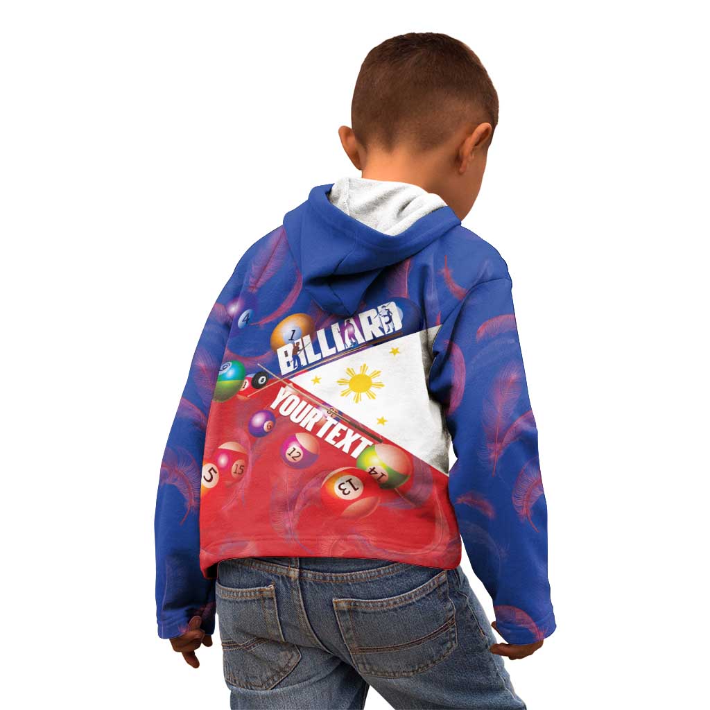Personalised Philippines Billiards Kid Hoodie Cue With Balls Flag Style - Wonder Print Shop