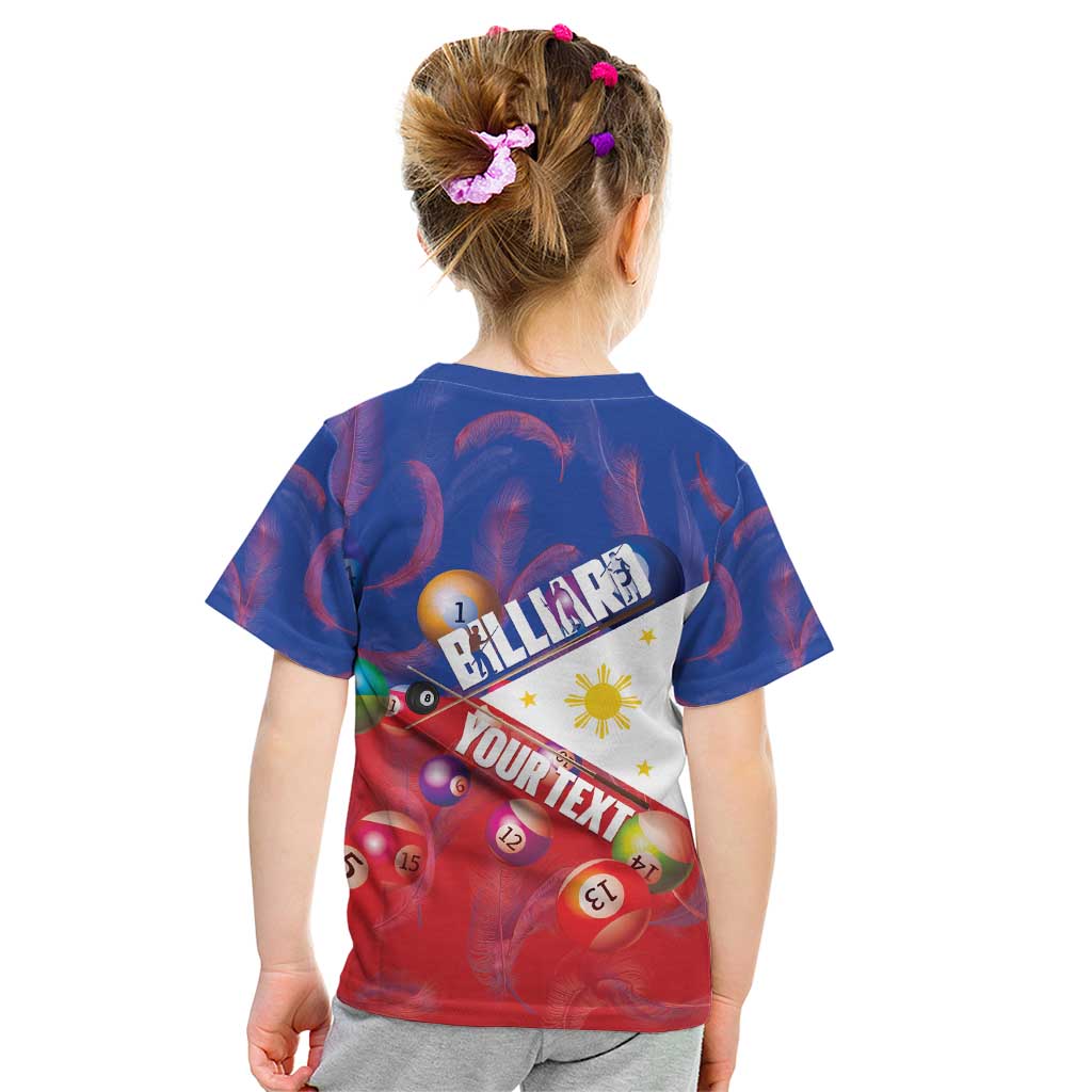 Personalised Philippines Billiards Kid T Shirt Cue With Balls Flag Style - Wonder Print Shop
