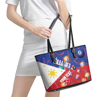 Personalised Philippines Billiards Leather Tote Bag Cue With Balls Flag Style - Wonder Print Shop