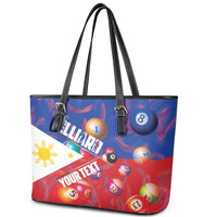 Personalised Philippines Billiards Leather Tote Bag Cue With Balls Flag Style - Wonder Print Shop