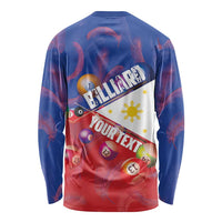 Personalised Philippines Billiards Long Sleeve Shirt Cue With Balls Flag Style - Wonder Print Shop