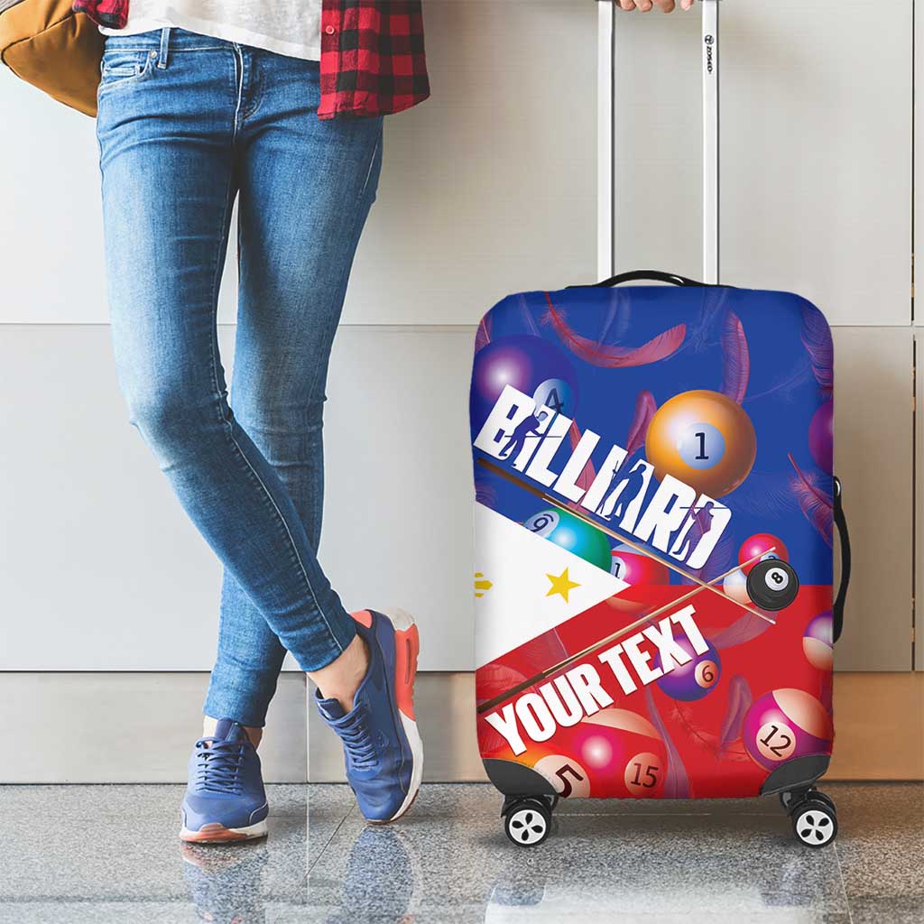 Personalised Philippines Billiards Luggage Cover Cue With Balls Flag Style - Wonder Print Shop