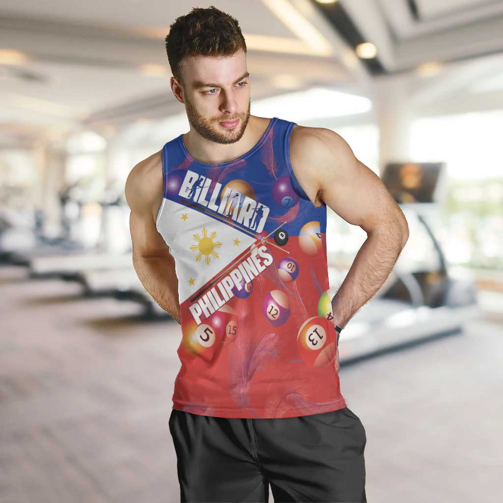 Personalised Philippines Billiards Men Tank Top Cue With Balls Flag Style - Wonder Print Shop