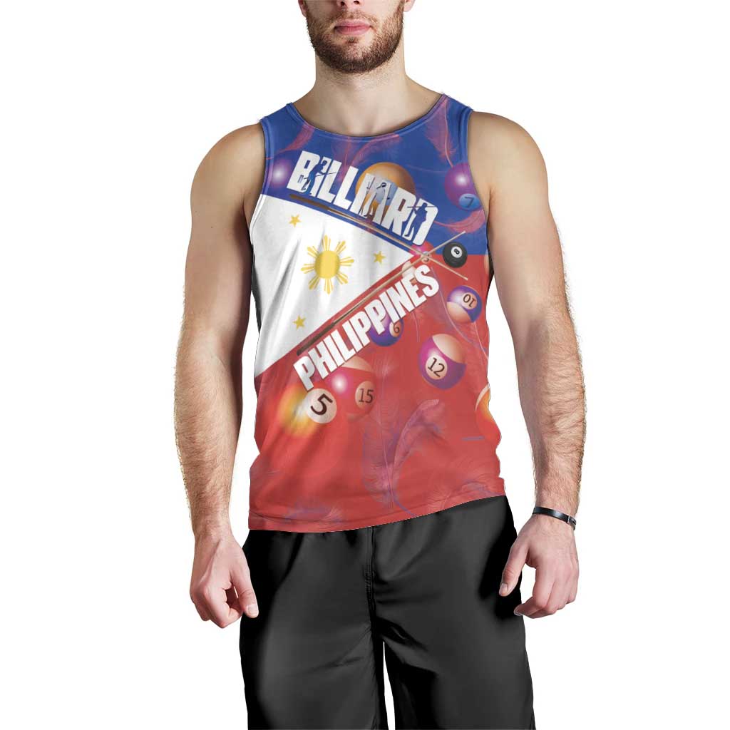 Personalised Philippines Billiards Men Tank Top Cue With Balls Flag Style - Wonder Print Shop