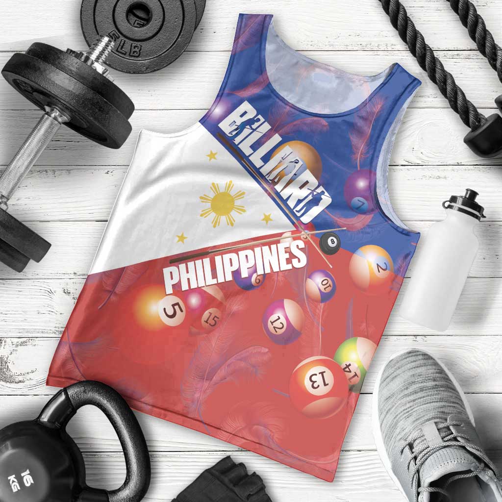 Personalised Philippines Billiards Men Tank Top Cue With Balls Flag Style - Wonder Print Shop