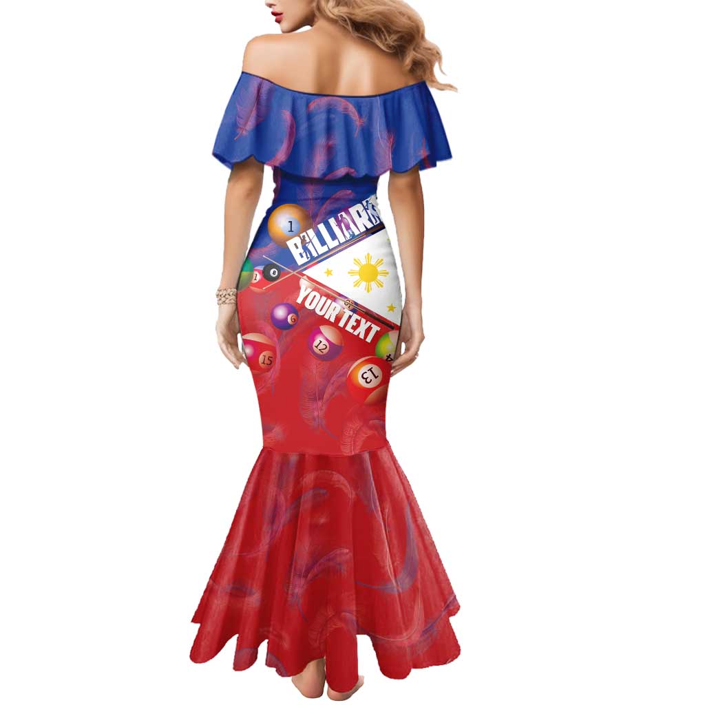 Personalised Philippines Billiards Mermaid Dress Cue With Balls Flag Style - Wonder Print Shop