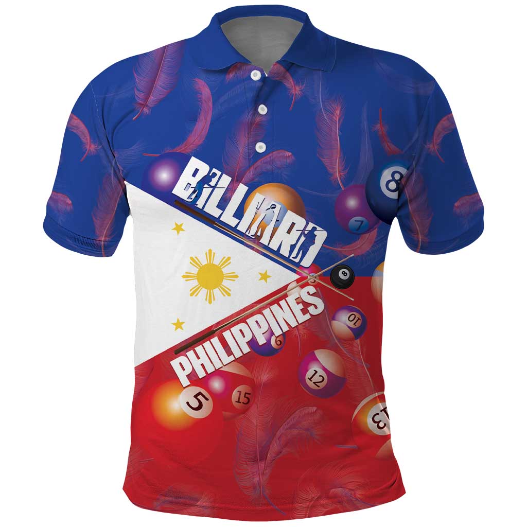 Personalised Philippines Billiards Polo Shirt Cue With Balls Flag Style - Wonder Print Shop