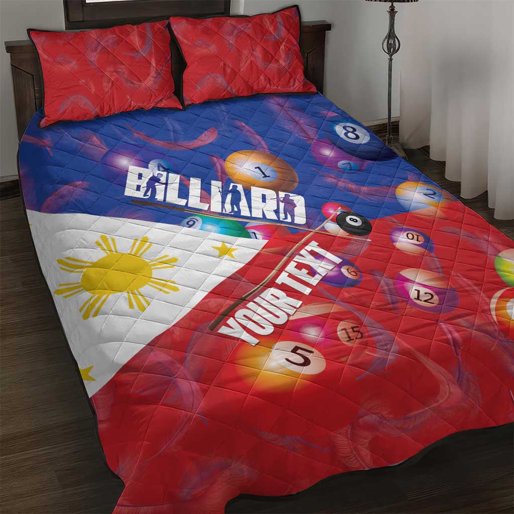 Personalised Philippines Billiards Quilt Bed Set Cue With Balls Flag Style - Wonder Print Shop