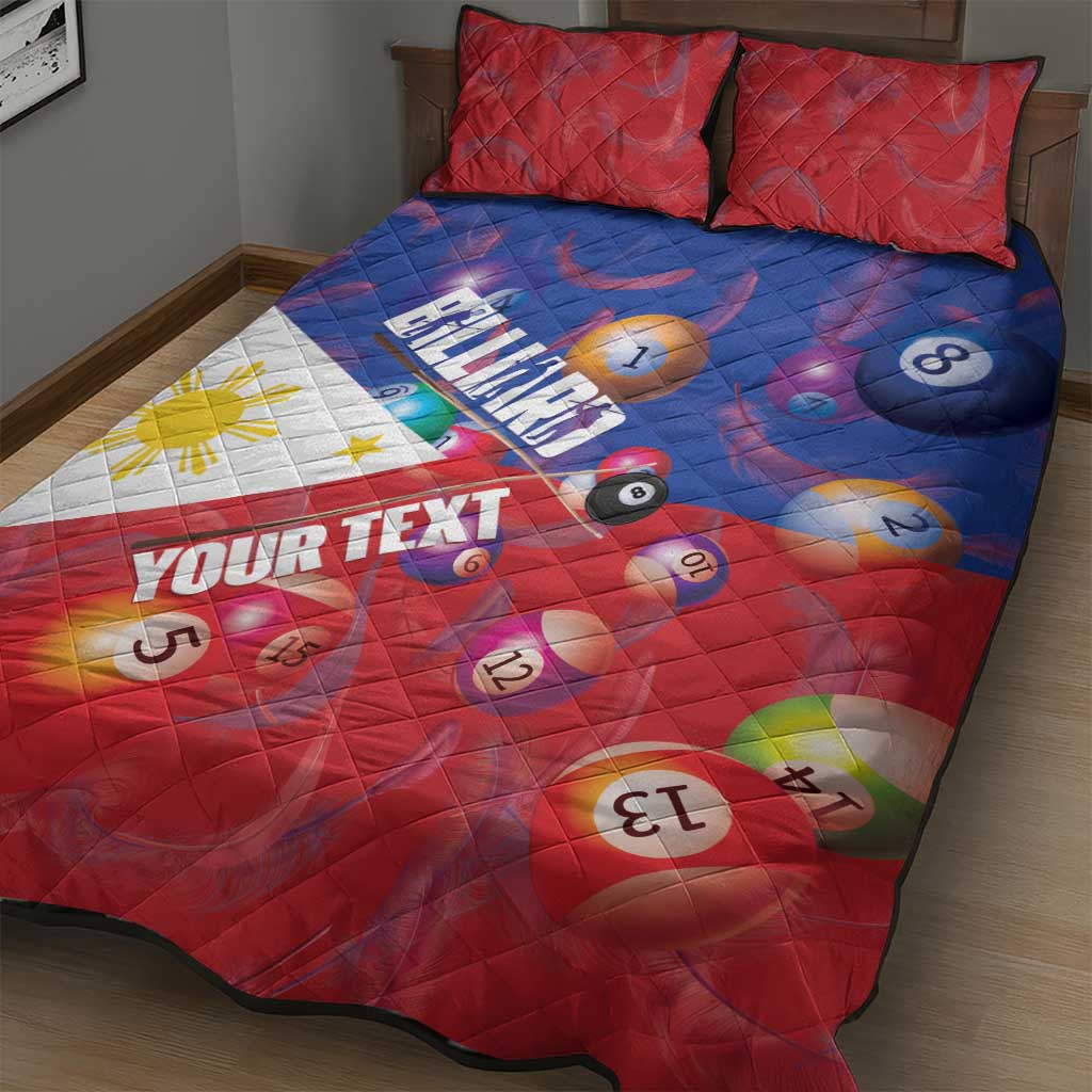 Personalised Philippines Billiards Quilt Bed Set Cue With Balls Flag Style - Wonder Print Shop