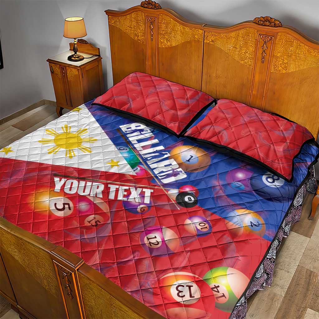 Personalised Philippines Billiards Quilt Bed Set Cue With Balls Flag Style - Wonder Print Shop