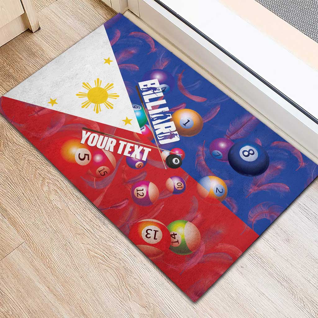 Personalised Philippines Billiards Rubber Doormat Cue With Balls Flag Style - Wonder Print Shop