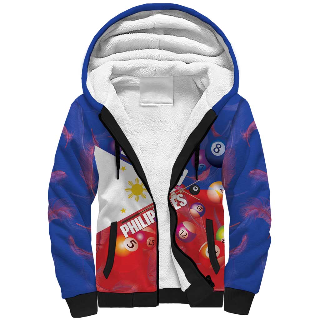 Personalised Philippines Billiards Sherpa Hoodie Cue With Balls Flag Style - Wonder Print Shop
