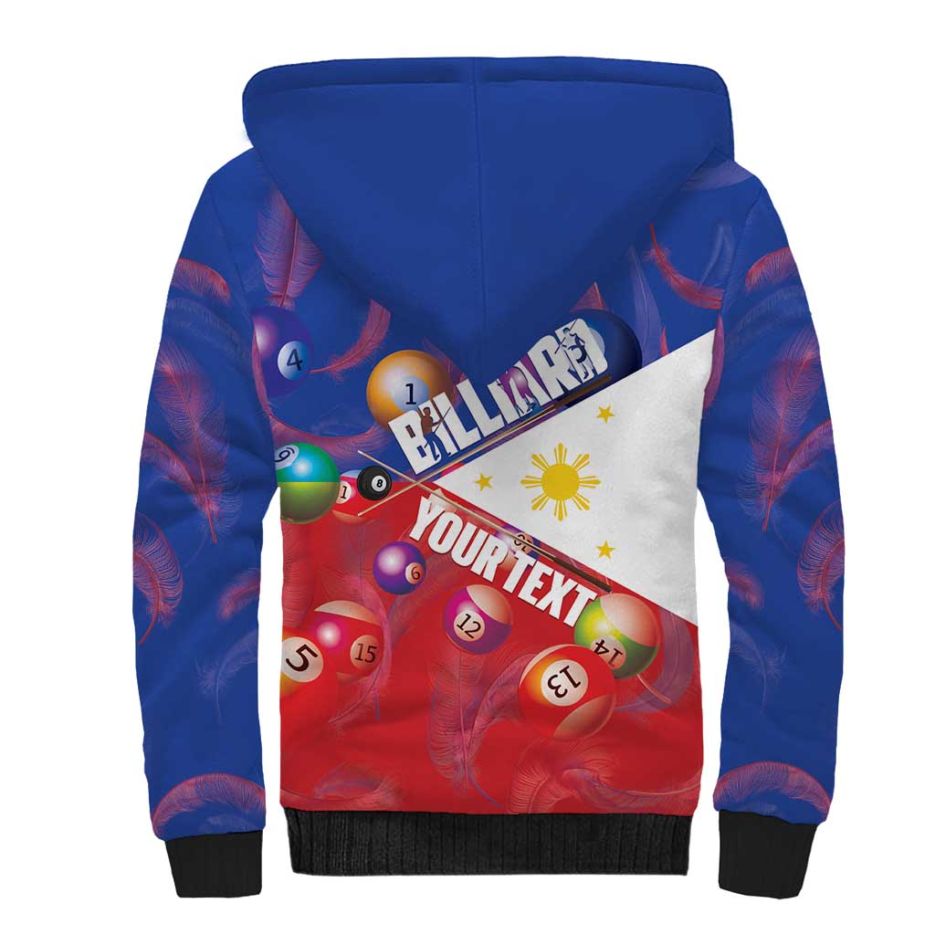 Personalised Philippines Billiards Sherpa Hoodie Cue With Balls Flag Style - Wonder Print Shop