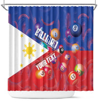 Personalised Philippines Billiards Shower Curtain Cue With Balls Flag Style - Wonder Print Shop