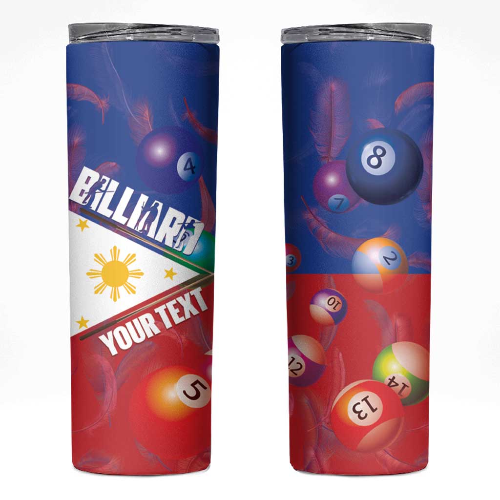 Personalised Philippines Billiards Skinny Tumbler Cue With Balls Flag Style - Wonder Print Shop