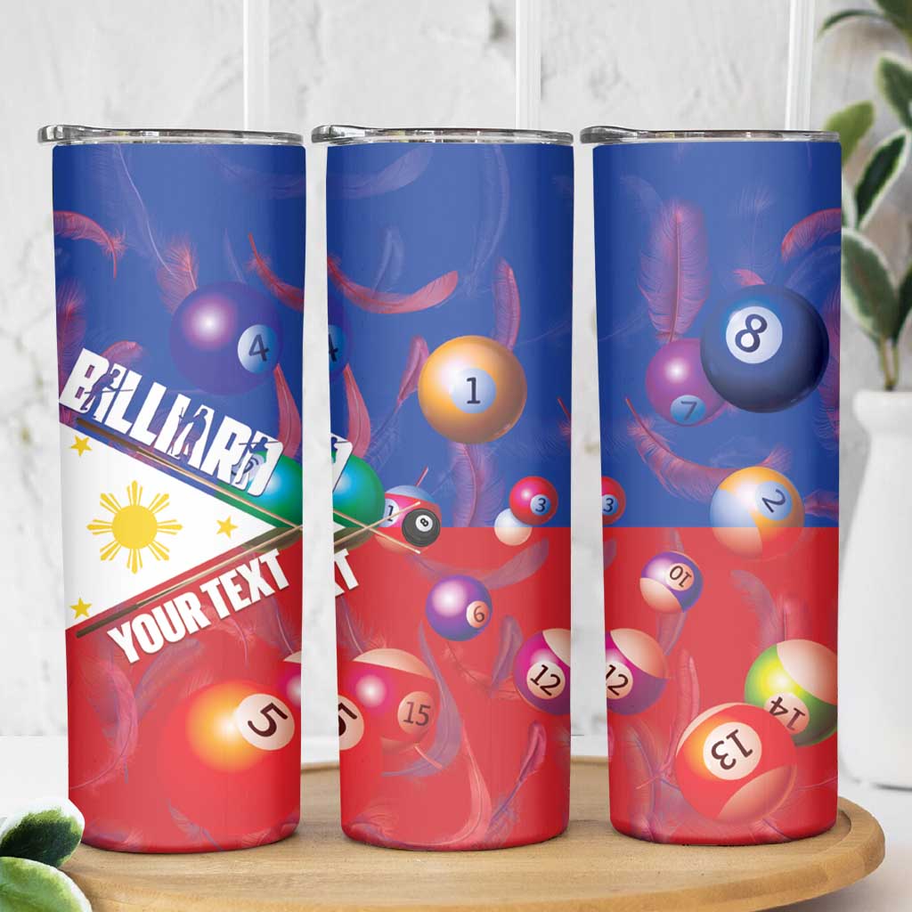 Personalised Philippines Billiards Skinny Tumbler Cue With Balls Flag Style - Wonder Print Shop