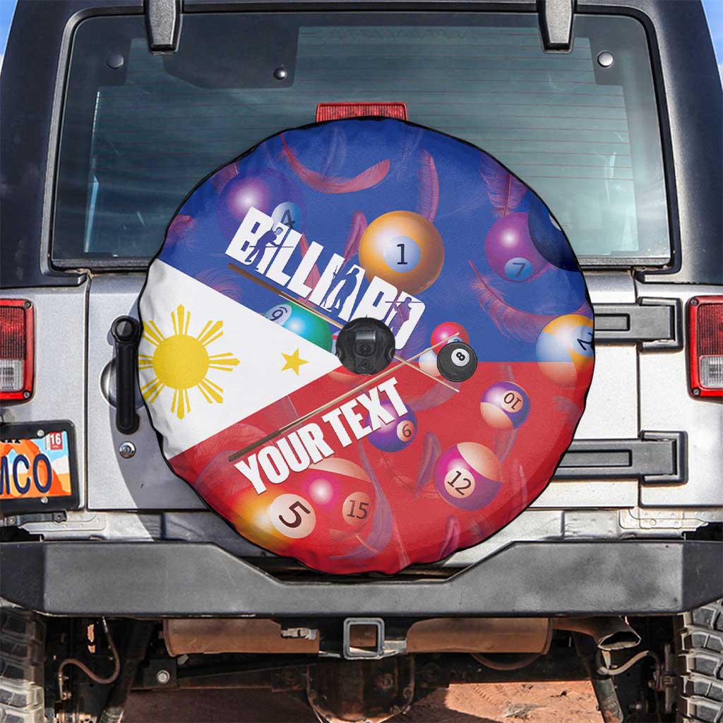 Personalised Philippines Billiards Spare Tire Cover Cue With Balls Flag Style - Wonder Print Shop