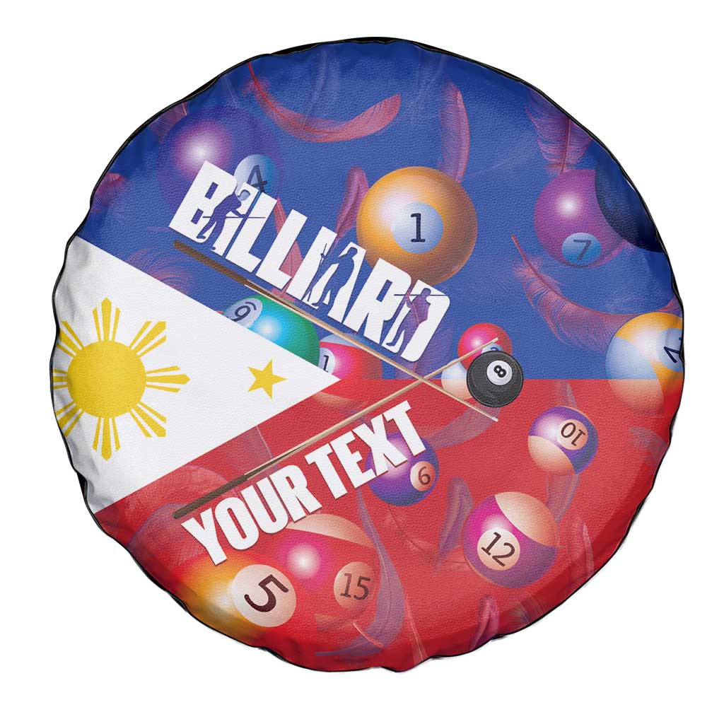 Personalised Philippines Billiards Spare Tire Cover Cue With Balls Flag Style - Wonder Print Shop