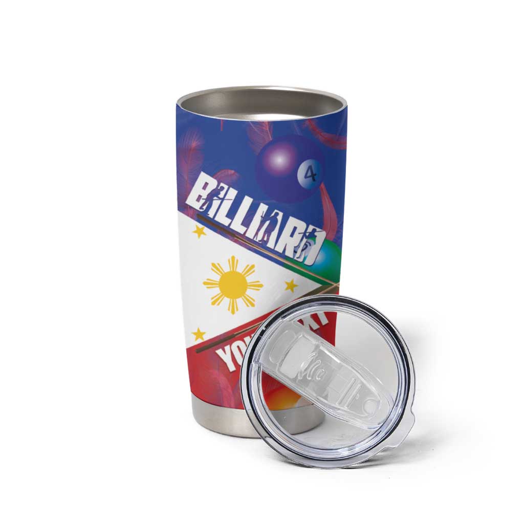 Personalised Philippines Billiards Tumbler Cup Cue With Balls Flag Style - Wonder Print Shop