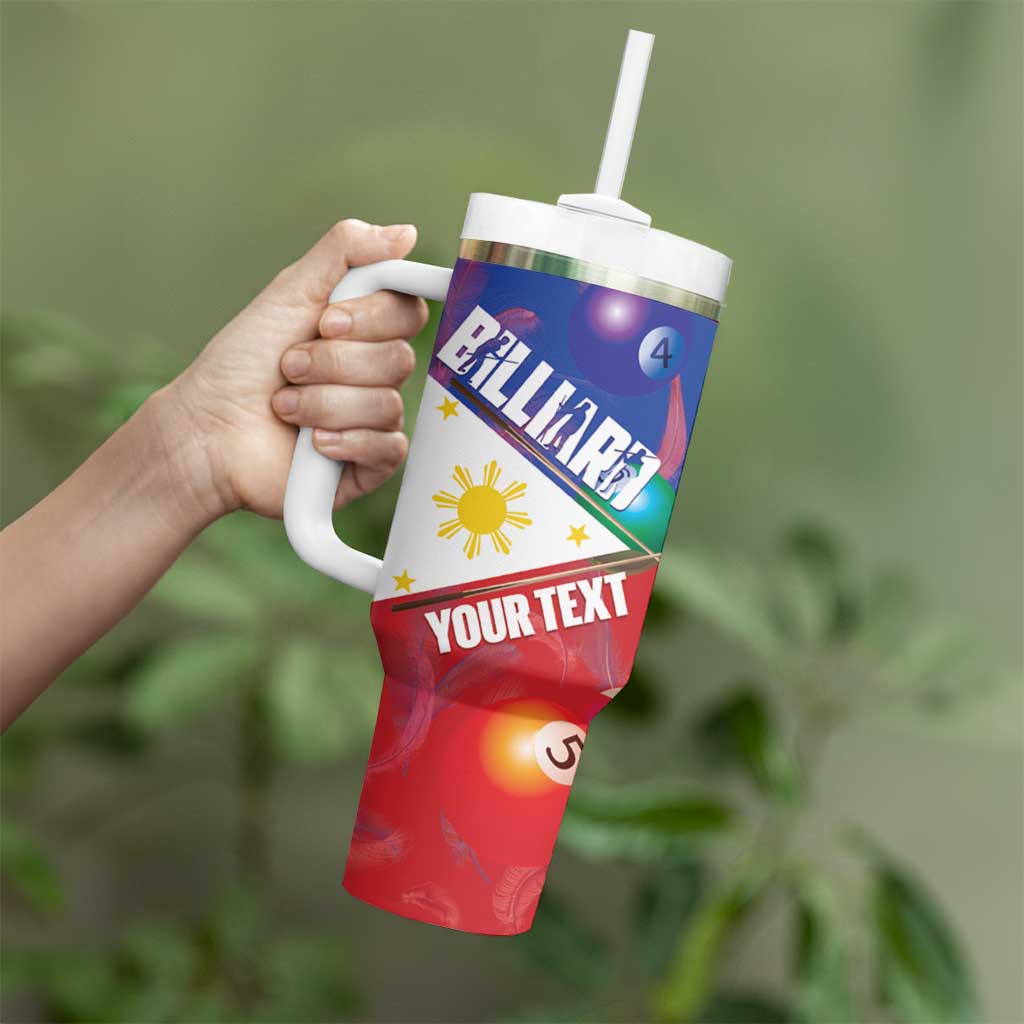 Personalised Philippines Billiards Tumbler With Handle Cue With Balls Flag Style - Wonder Print Shop