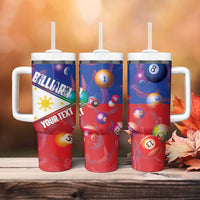 Personalised Philippines Billiards Tumbler With Handle Cue With Balls Flag Style - Wonder Print Shop