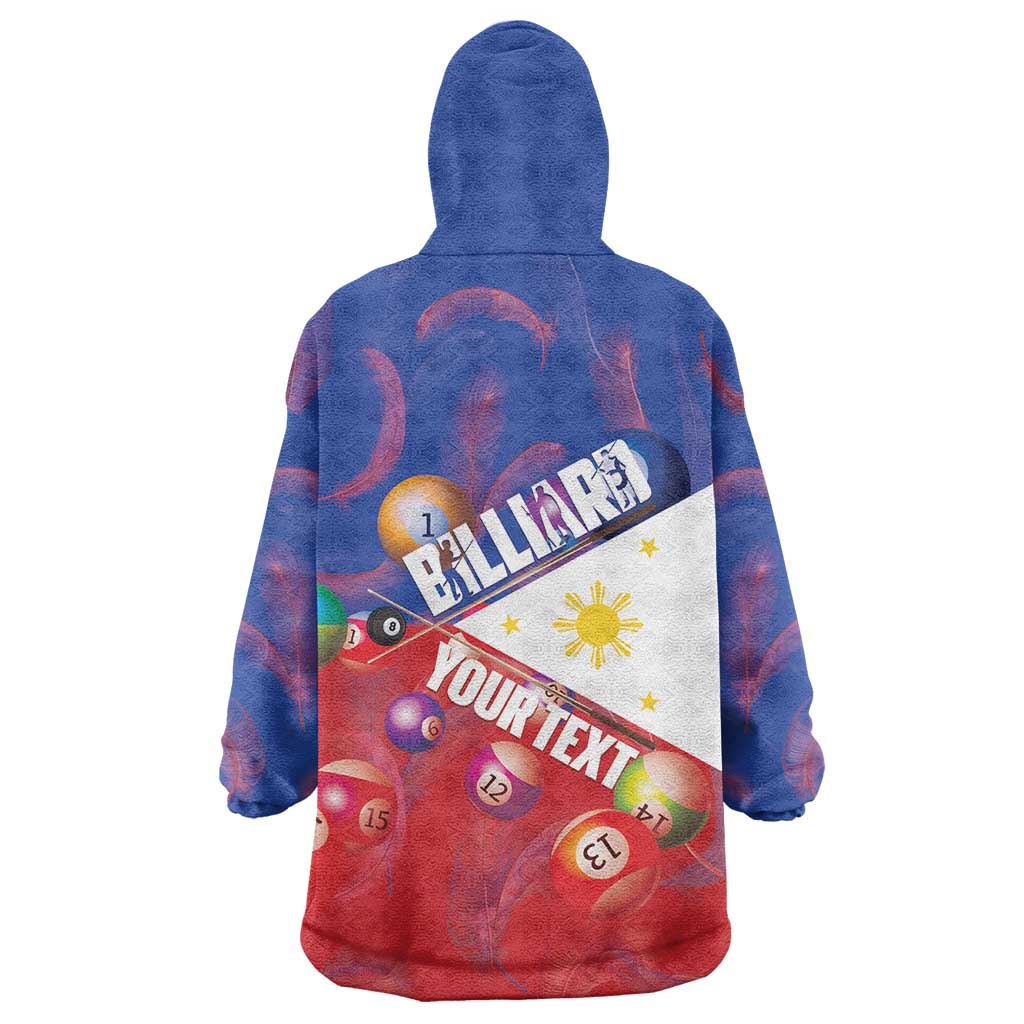 Personalised Philippines Billiards Wearable Blanket Hoodie Cue With Balls Flag Style - Wonder Print Shop