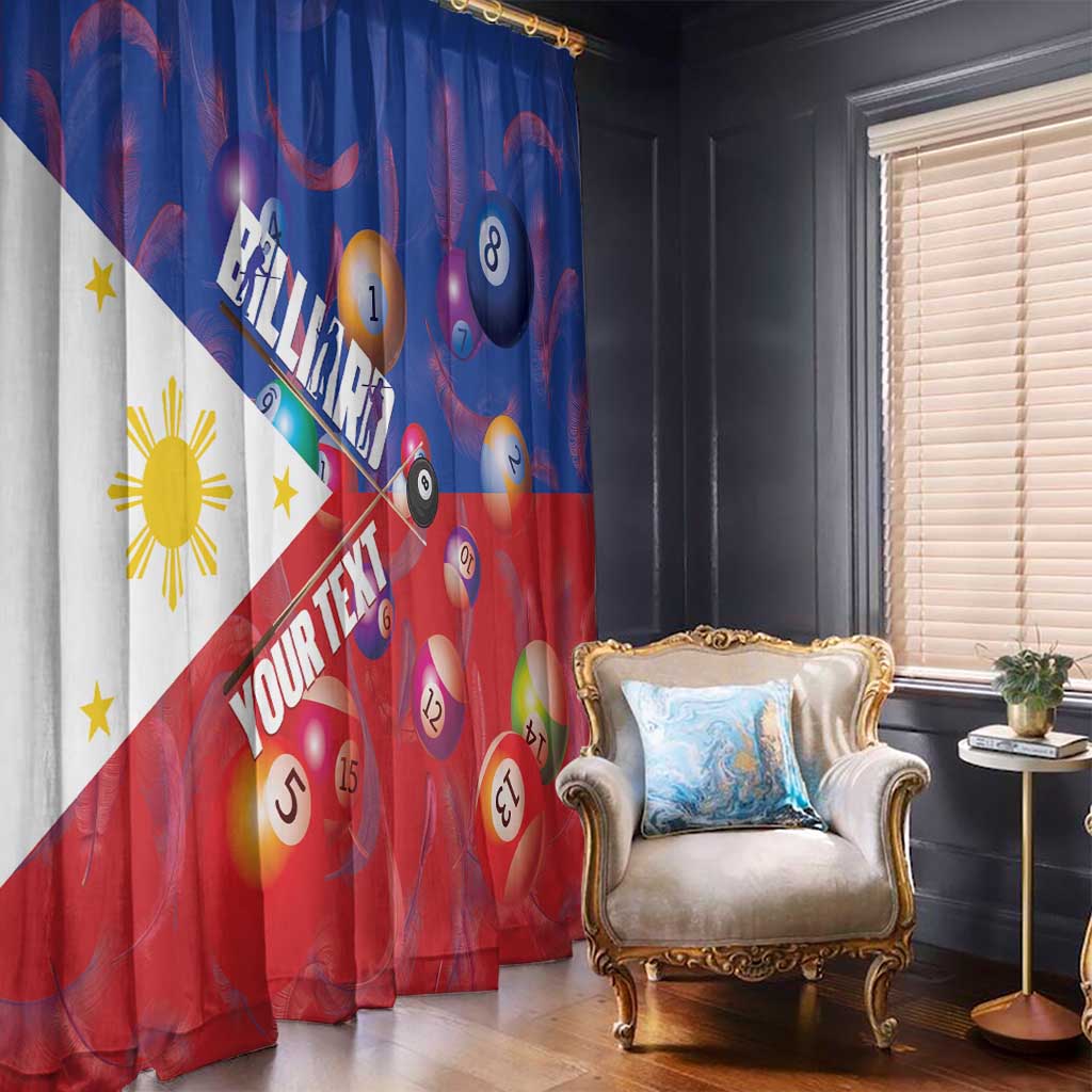 Personalised Philippines Billiards Window Curtain Cue With Balls Flag Style - Wonder Print Shop