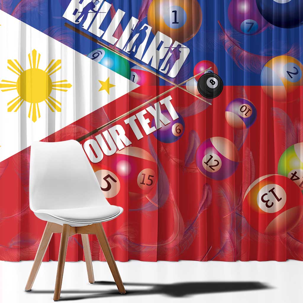 Personalised Philippines Billiards Window Curtain Cue With Balls Flag Style - Wonder Print Shop