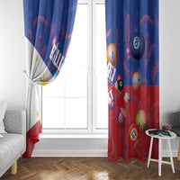 Personalised Philippines Billiards Window Curtain Cue With Balls Flag Style - Wonder Print Shop