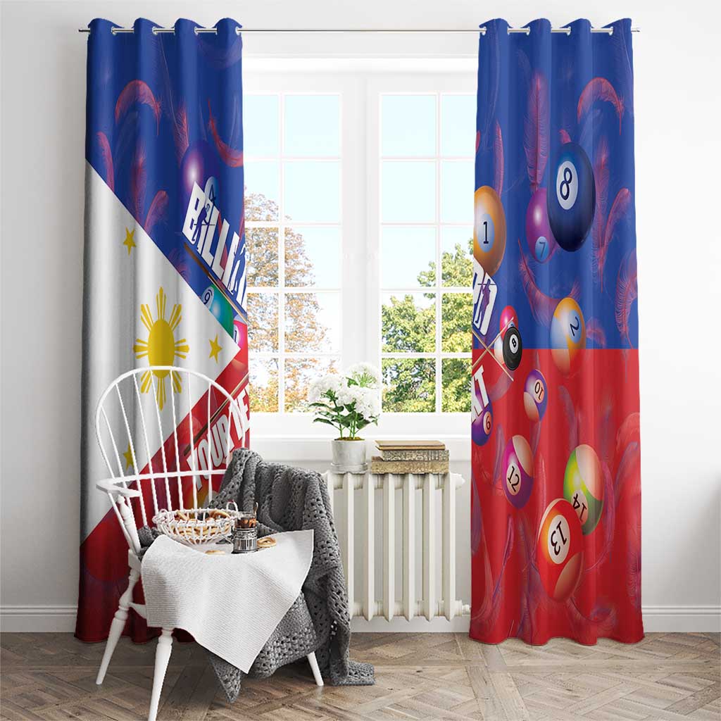 Personalised Philippines Billiards Window Curtain Cue With Balls Flag Style - Wonder Print Shop