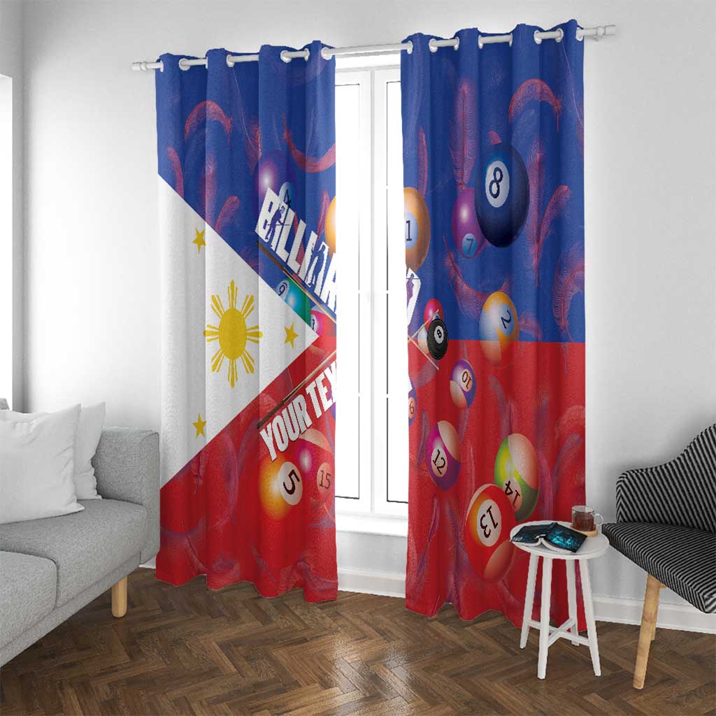 Personalised Philippines Billiards Window Curtain Cue With Balls Flag Style - Wonder Print Shop