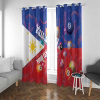 Personalised Philippines Billiards Window Curtain Cue With Balls Flag Style - Wonder Print Shop