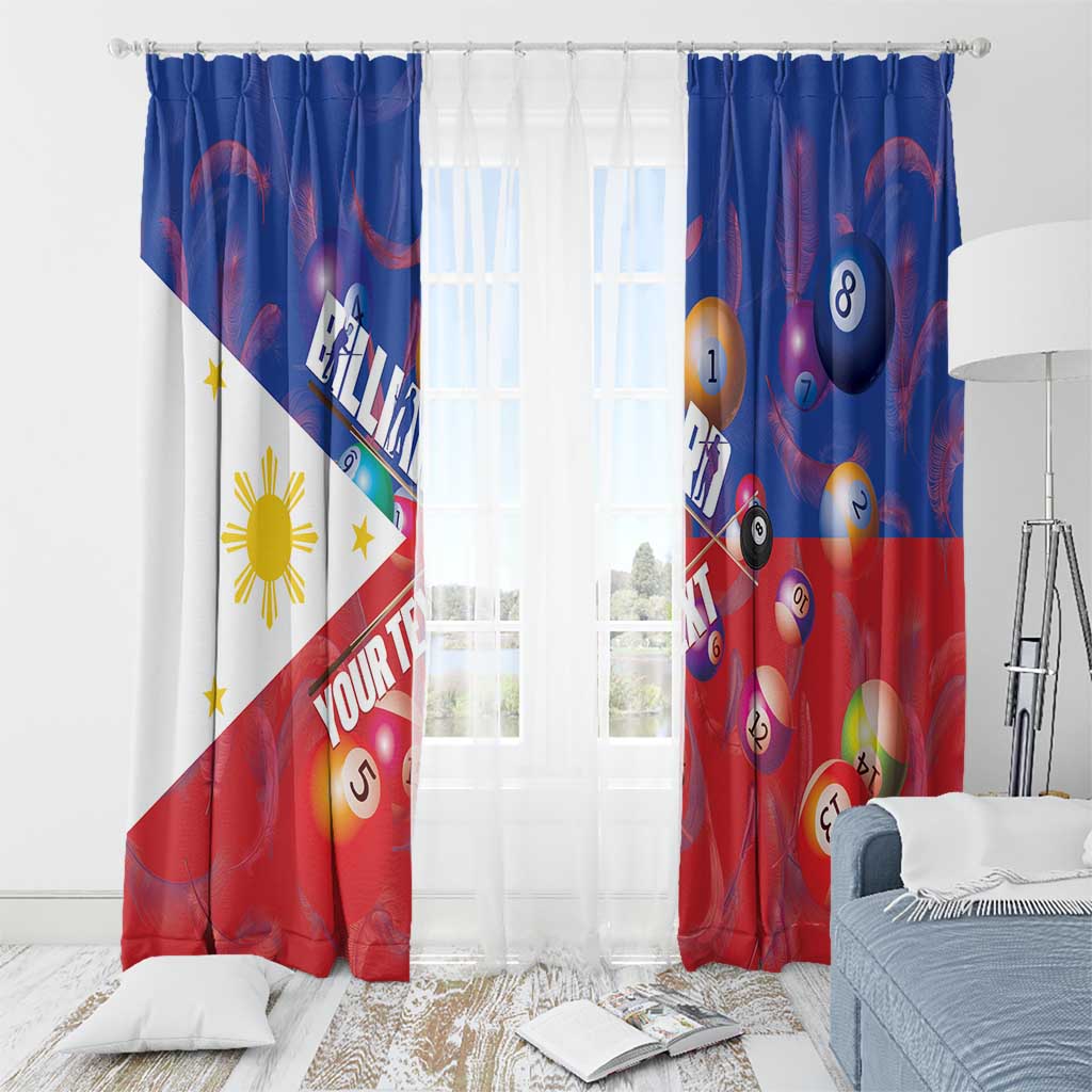 Personalised Philippines Billiards Window Curtain Cue With Balls Flag Style - Wonder Print Shop