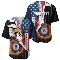 Personalized United States Billiards Baseball Jersey Eagle On Fire 8 Ball - Wonder Print Shop