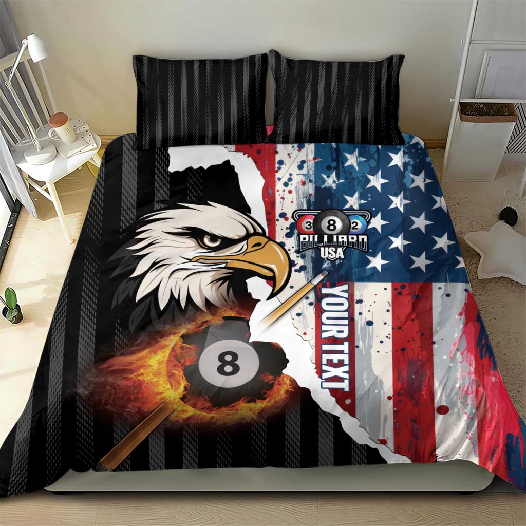 Personalized United States Billiards Bedding Set Eagle On Fire 8 Ball - Wonder Print Shop