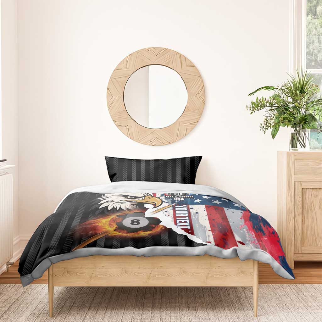 Personalized United States Billiards Bedding Set Eagle On Fire 8 Ball - Wonder Print Shop