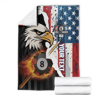 Personalized United States Billiards Blanket Eagle On Fire 8 Ball - Wonder Print Shop