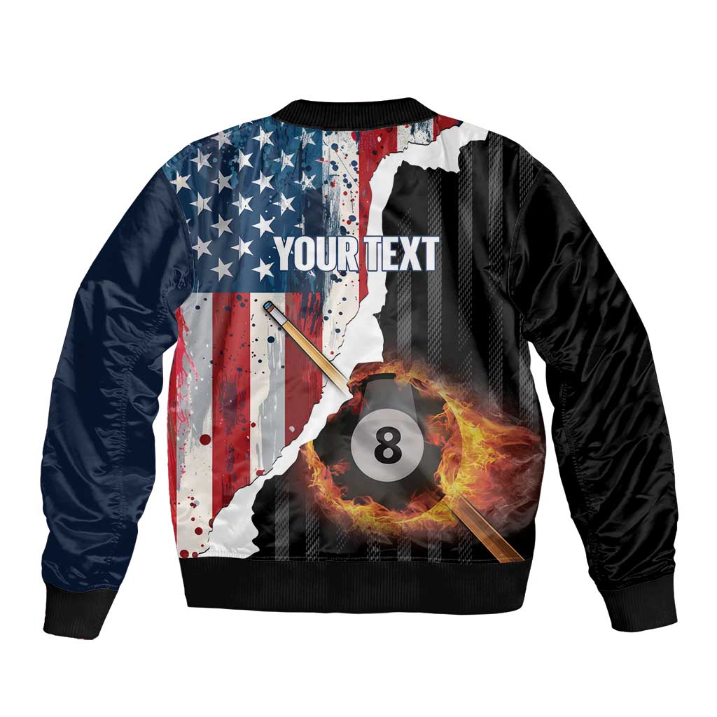 Personalized United States Billiards Bomber Jacket Eagle On Fire 8 Ball - Wonder Print Shop