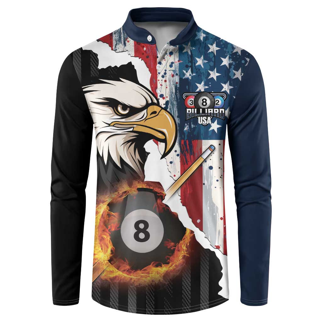 Personalized United States Billiards Button Sweatshirt Eagle On Fire 8 Ball - Wonder Print Shop