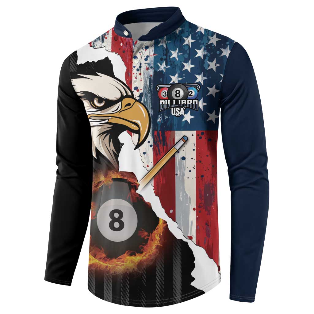 Personalized United States Billiards Button Sweatshirt Eagle On Fire 8 Ball - Wonder Print Shop