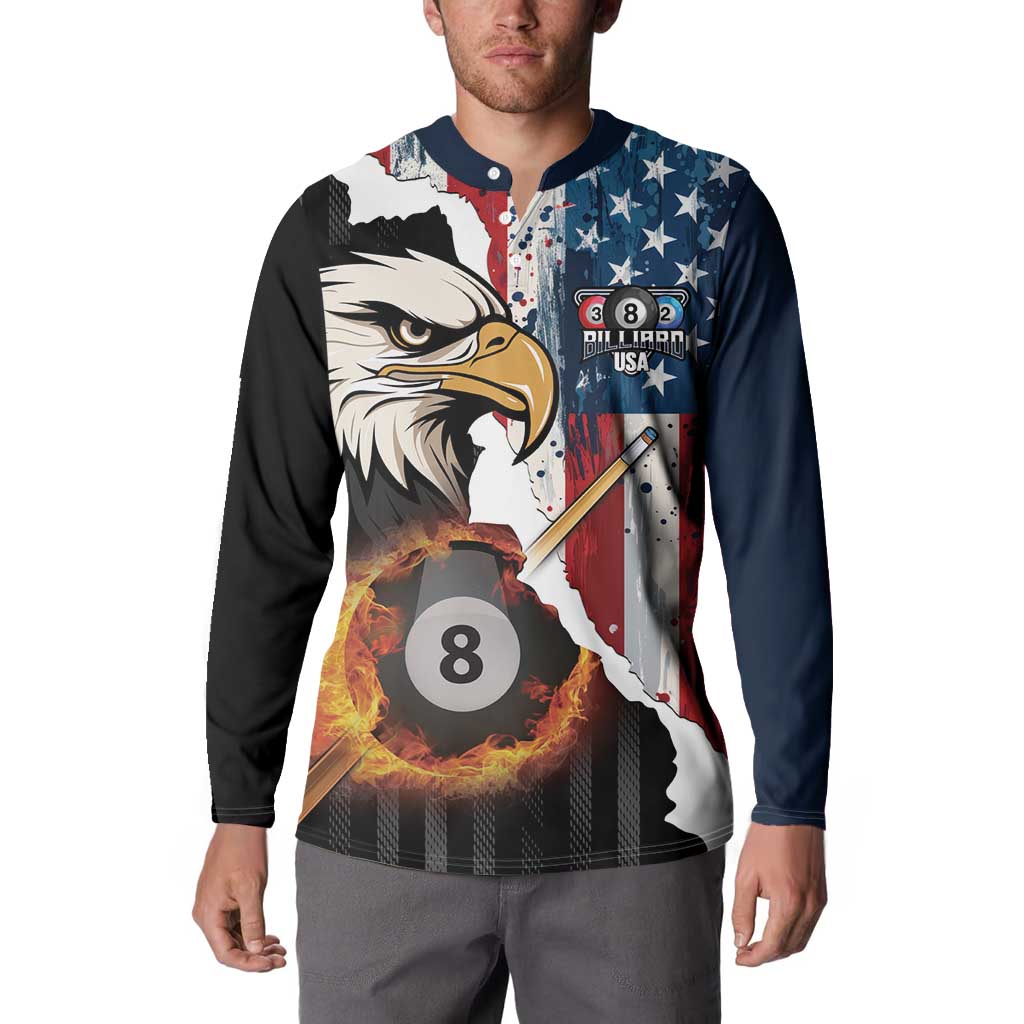 Personalized United States Billiards Button Sweatshirt Eagle On Fire 8 Ball - Wonder Print Shop