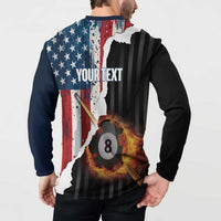 Personalized United States Billiards Button Sweatshirt Eagle On Fire 8 Ball - Wonder Print Shop