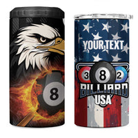 Personalized United States Billiards 4 in 1 Can Cooler Tumbler Eagle On Fire 8 Ball - Wonder Print Shop