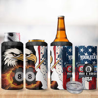 Personalized United States Billiards 4 in 1 Can Cooler Tumbler Eagle On Fire 8 Ball - Wonder Print Shop