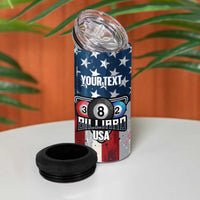 Personalized United States Billiards 4 in 1 Can Cooler Tumbler Eagle On Fire 8 Ball - Wonder Print Shop