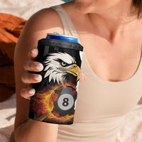 Personalized United States Billiards 4 in 1 Can Cooler Tumbler Eagle On Fire 8 Ball - Wonder Print Shop