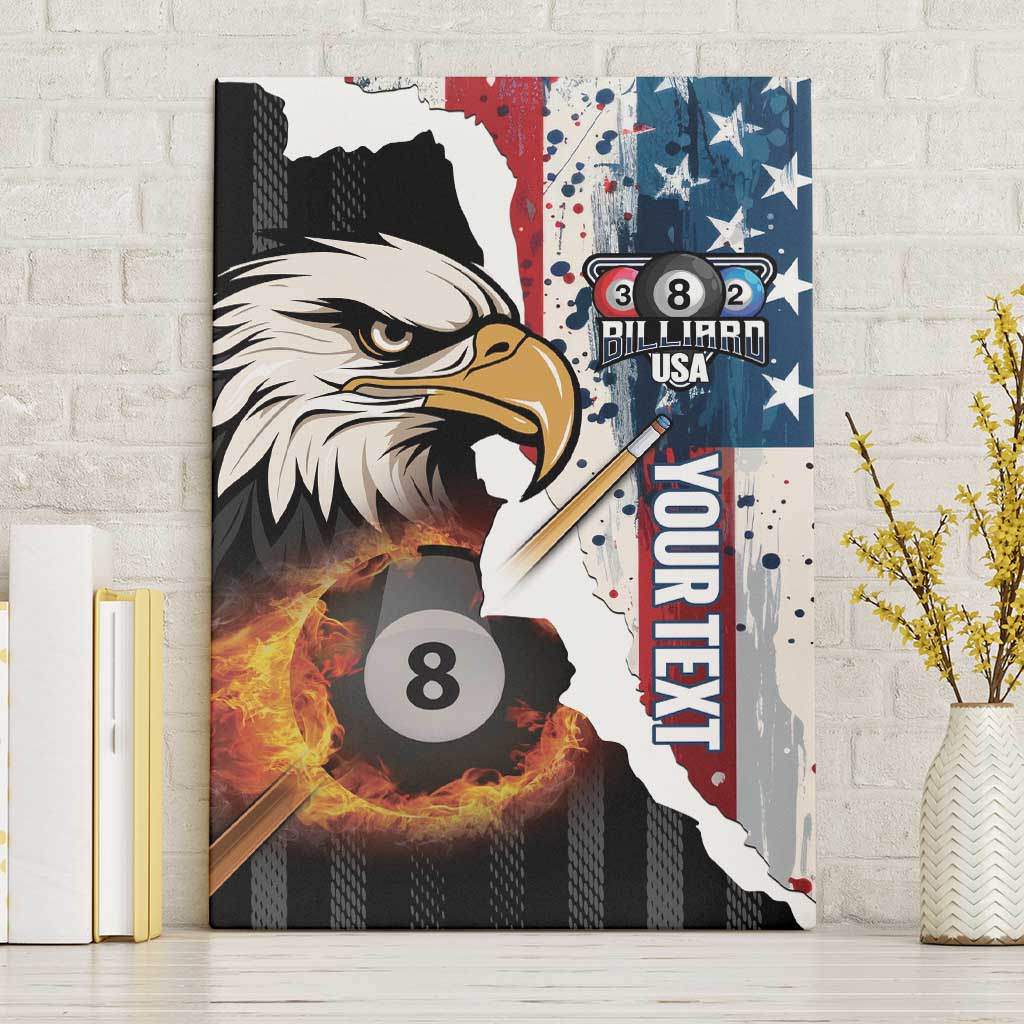 Personalized United States Billiards Canvas Wall Art Eagle On Fire 8 Ball - Wonder Print Shop