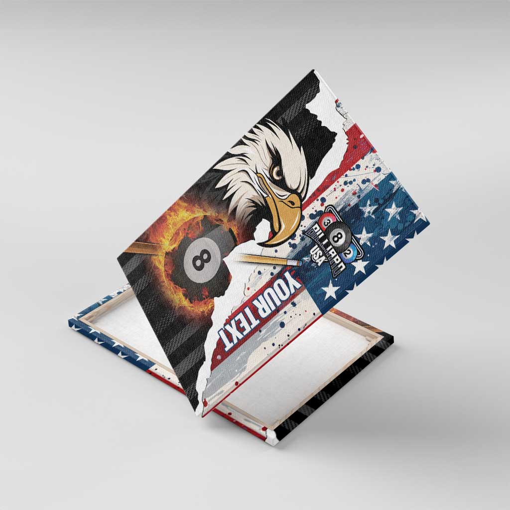 Personalized United States Billiards Canvas Wall Art Eagle On Fire 8 Ball - Wonder Print Shop