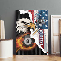 Personalized United States Billiards Canvas Wall Art Eagle On Fire 8 Ball - Wonder Print Shop