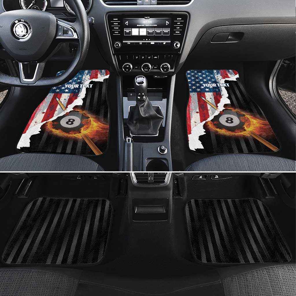 Personalized United States Billiards Car Mats Eagle On Fire 8 Ball - Wonder Print Shop